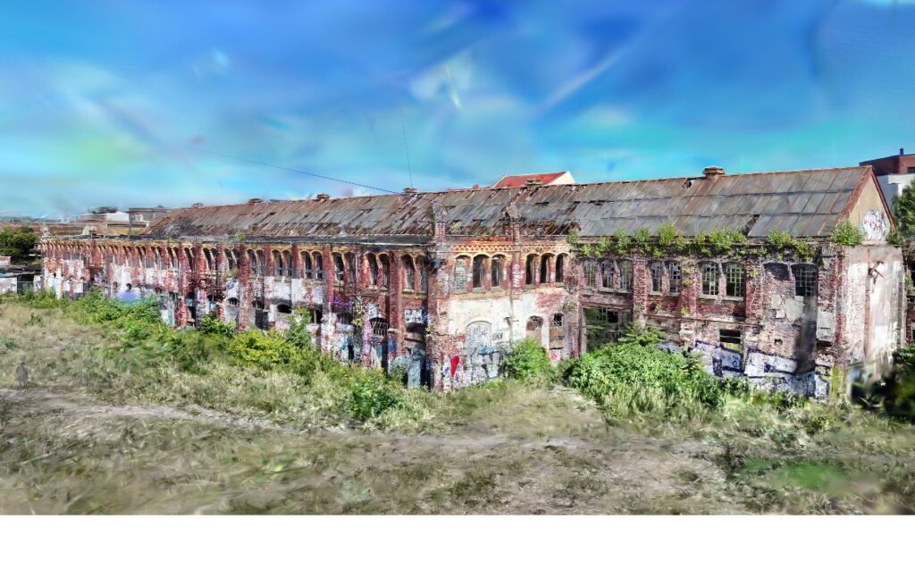 Structure from Motion. Beispiel einer 3D Darstellung einer alten Fabrik.